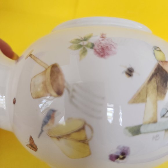 Teapot Hallmark Marjolein Bastin Nature's Sketchbook Gardening Pot Tools Birds - Picture 6 of 16